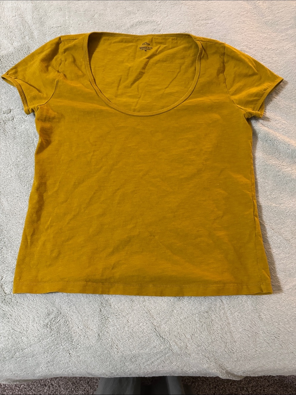 J. Crew Scoop Neck Short Sleeve Tee in Mustard Yellow